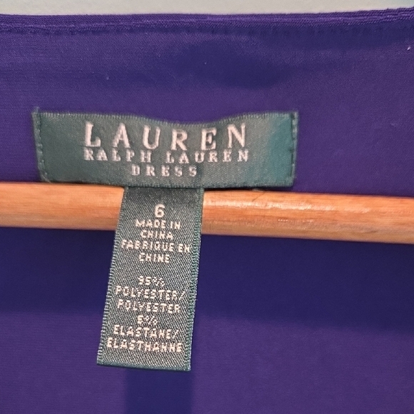 Lauren By Ralph Lauren Form-Fitting Purple Dress Knee-Length Women's Size 6 - Picture 4 of 13